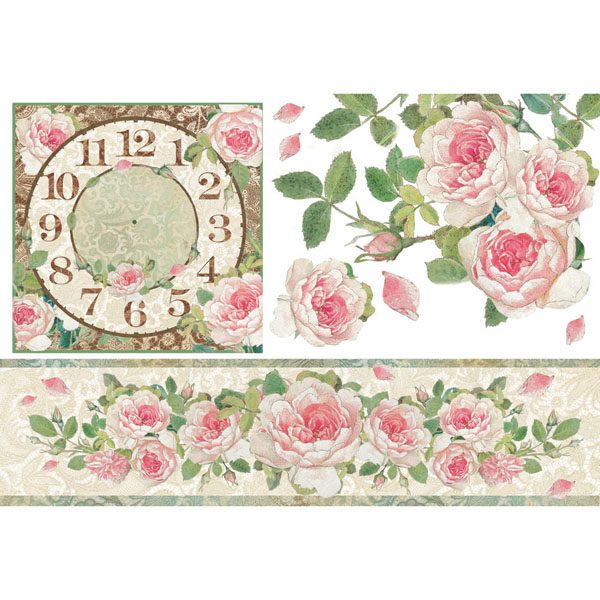 CLOCK WITH ROSES