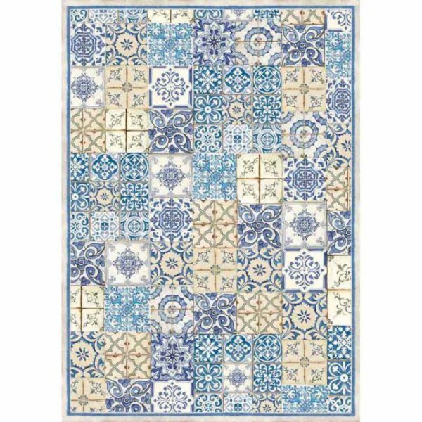 BLUE AND OCHER TILE