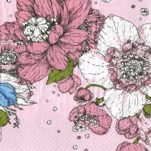 FLOWERS ON PINK BACKGROUND