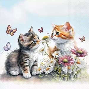 KITTEN IN FLOWER FIELD